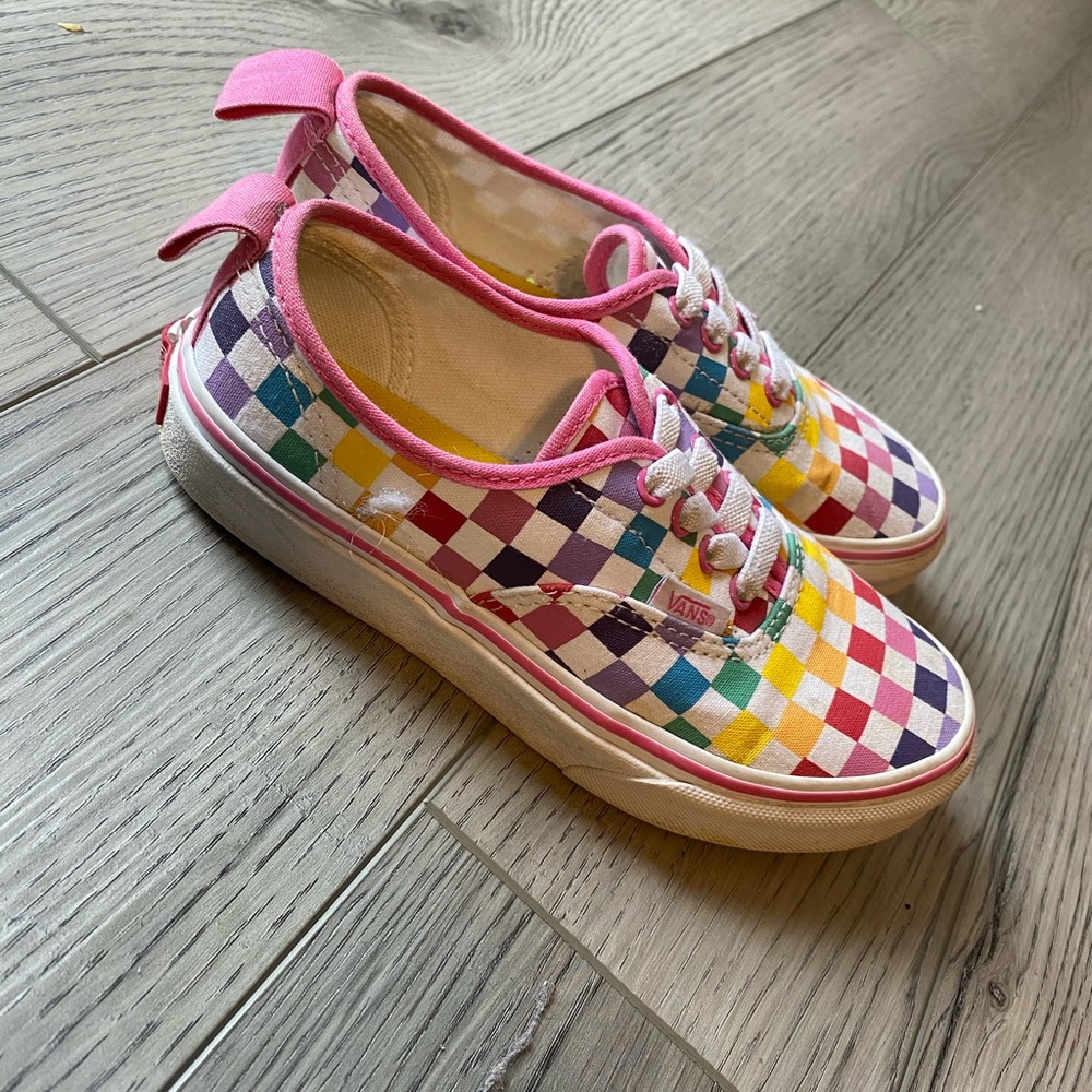 Rainbow checkered vans